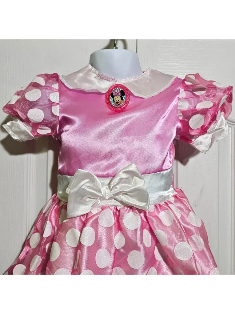 Minnie Mouse Pink Polka Dot Toddler Costume Girls 2T Halloween Dress Ears Cute